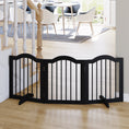 Load image into Gallery viewer, Freestanding Pet Gate Wooden Dog Gate with Support Feet Foldable Pet Fence Safety Barrier for the House Doorway Stairs Black
