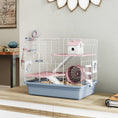 Load image into Gallery viewer, Hamster Cage, 3-Tier Gerbil Cage with Exercise Wheel, Food Bowl, Water Bottle, House, Tunnels, Ramps, Small Animal Habitat for Dwarf Hamster, Blue
