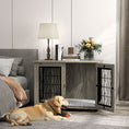 Load image into Gallery viewer, Dog Crate Furniture, Dog Cage with Soft Washable Cushion, Furniture-Style Pet Kennel Indoor House End Side Table for Small Medium Large Breeds, 100 x 60 x 73.5 cm, Grey
