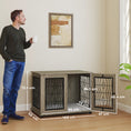 Load image into Gallery viewer, Dog Crate Furniture, Dog Cage with Soft Washable Cushion, Furniture-Style Pet Kennel Indoor House End Side Table for Small Medium Large Breeds, 100 x 60 x 73.5 cm, Grey
