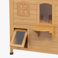 Load image into Gallery viewer,  2-story Cat House Outdoor, Weatherproof Wooden Cat Enclosure for Feral Cats with Escape Door, Openable Roof, Jumping Platforms, Natural Wood Finish
