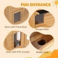 Load image into Gallery viewer,  2-story Cat House Outdoor, Weatherproof Wooden Cat Enclosure for Feral Cats with Escape Door, Openable Roof, Jumping Platforms, Natural Wood Finish
