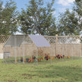 Load image into Gallery viewer, Chicken Run, Galvanized Large Metal Chicken Coop Cage, Walk-in Enclosure Poultry Hen Run House Playpen Rabbit Hutch with Flat Roof, Cover, for Outdoor Backyard, 9.2' x 24.9' x 6.5', Silver

