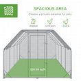 Load image into Gallery viewer, Chicken Run, Galvanized Large Metal Chicken Coop Cage, Walk-in Enclosure Poultry Hen Run House Playpen Rabbit Hutch with Flat Roof, Cover, for Outdoor Backyard, 9.2' x 24.9' x 6.5', Silver
