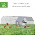 Load image into Gallery viewer, Chicken Run, Galvanized Large Metal Chicken Coop Cage, Walk-in Enclosure Poultry Hen Run House Playpen Rabbit Hutch with Flat Roof, Cover, for Outdoor Backyard, 9.2' x 24.9' x 6.5', Silver
