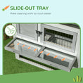 Load image into Gallery viewer, Rabbit Hutch Outdoor, Wooden Guinea Pig Hutch with Run, Openable Roof, Pull-Out Tray, Ramp for 1-2 Rabbits, 150 x 52.5 x 68 cm, Grey
