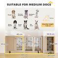 Load image into Gallery viewer, Freestanding Pet Gate, Foldable Dog Gate with Lockable Door, Metal Support Feet & 360° Flexible Hinges, 4 Panel Indoor Dog Barrier for House, Stairs, Doorway, 205 x 30.5 x 91.5 cm, Oak
