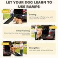 Load image into Gallery viewer, Folding Dog Ramp for Car, Truck, SUV, 61 Inches Portable Pet Ramp with Frosted Surface, Non Slip with Raised Side Rails
