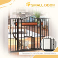 Load image into Gallery viewer, 29.1''-41.3'' Extra Wide Dog Gate with Cat Door with Stair Pressure Fit, Auto Close, Double Locking, for Doorways, Hallways, Stairs, Black
