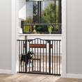 Load image into Gallery viewer, 29.1''-41.3'' Extra Wide Dog Gate with Cat Door with Stair Pressure Fit, Auto Close, Double Locking, for Doorways, Hallways, Stairs, Black
