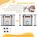 Load image into Gallery viewer, 29.1''-41.3'' Extra Wide Dog Gate with Cat Door with Stair Pressure Fit, Auto Close, Double Locking, for Doorways, Hallways, Stairs, Black
