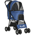 Load image into Gallery viewer, Dog Pram Dog Stroller Pet Pushchair with Universal Wheels, Brake for Small Breeds - Blue
