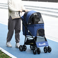 Load image into Gallery viewer, Dog Pram Dog Stroller Pet Pushchair with Universal Wheels, Brake for Small Breeds - Blue
