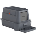 Charger l'image dans la visionneuse de la galerie, 80L Stainless Steel Cat Litter Box with Lid, XL Metal Litter Box for Big Cats with 180° Flip Cover, Pull-Out Drawer Tray, High Sided, Pedal, Metal Scoop, Dark Grey
