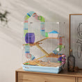 Load image into Gallery viewer, 5 Tiers Hamster Cage Portable Animal Travel Carrier Habitat with Exercise Wheels Play Tube Water Bottle Dishes House Ladder for Gerbils, Light Blue
