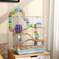 Load image into Gallery viewer, 5 Tiers Hamster Cage Portable Animal Travel Carrier Habitat with Exercise Wheels Play Tube Water Bottle Dishes House Ladder for Gerbils, Light Blue
