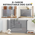 Load image into Gallery viewer, Retractable Stair Gate for Dogs, Pet Gate, Extends to 140 cm Wide & 93 cm Tall, One Handed Operation, for Stairs, Hallways, Doorways, Indoor and Outdoor, Grey
