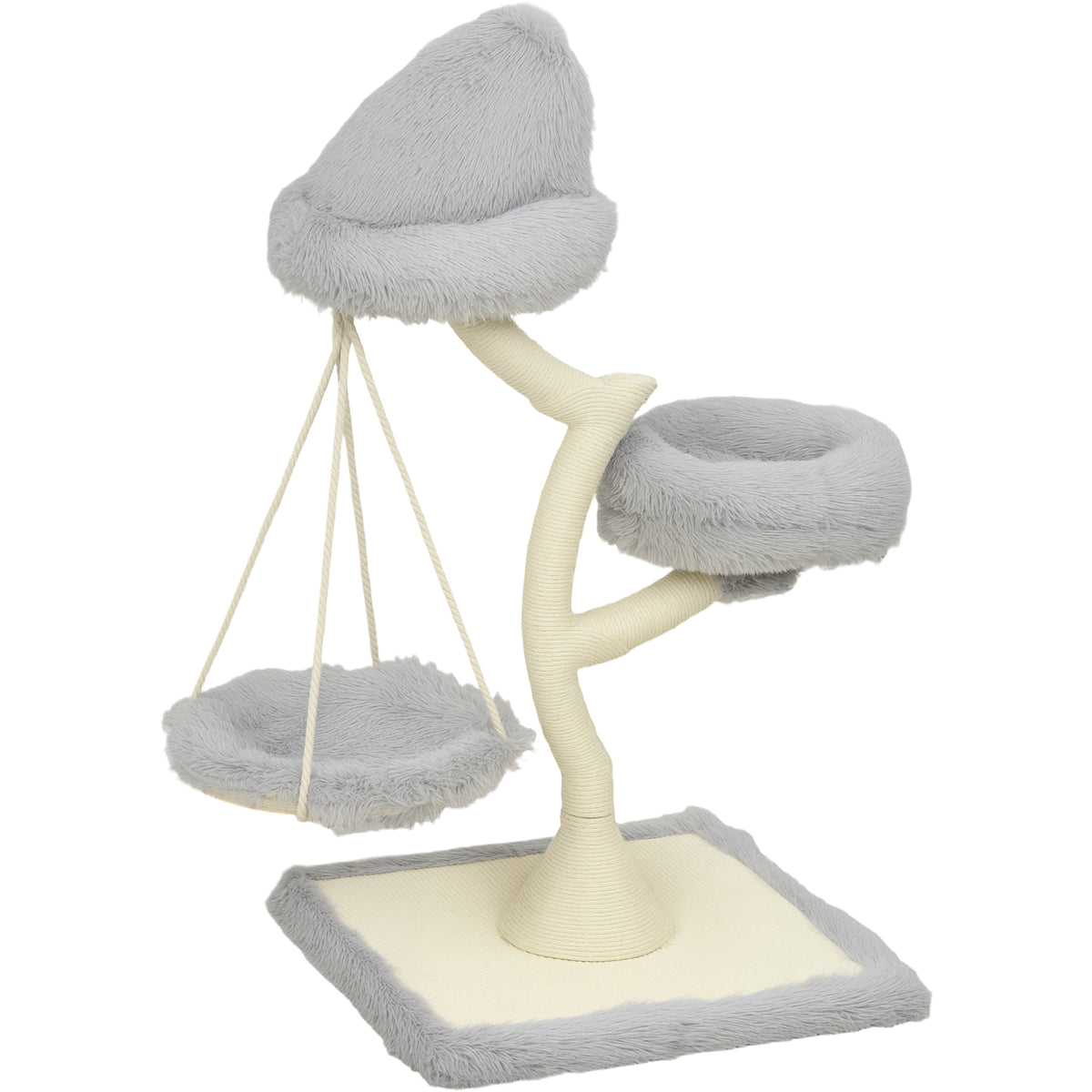 Modern Cat Tree Tower 115 cm Branch Design with Washable Beds, Cat Tower with Sisal Scratching Post, Holds 1 Cat up to 6kg