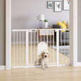 Load image into Gallery viewer, 30"-52" Extra Wide Pet Gate with Small Door, 30"H Dog Gate with Safety Gate Barrier, Stair Pressure Fit, Auto Close, Double Locking, for Doorways, Hallways, White
