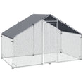 Load image into Gallery viewer, Chicken Run Galvanised Walk-in Chicken Coop Hen Poultry House Cage Rabbit Hutch Pet Playpen Garden w/ Water-Resist Cover, 3 x 1.7 x 1.9m
