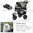 Load image into Gallery viewer, 3 Wheel Dog Stroller, Folding Pet Stroller Jogger with Adjustable Canopy, Storage Basket, Mesh Window, Cupholder, for Small Dogs & Cats, Grey
