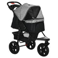 Load image into Gallery viewer, 3 Wheel Dog Stroller, Folding Pet Stroller Jogger with Adjustable Canopy, Storage Basket, Mesh Window, Cupholder, for Small Dogs & Cats, Grey
