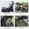 Load image into Gallery viewer, 3 Wheel Dog Stroller, Folding Pet Stroller Jogger with Adjustable Canopy, Storage Basket, Mesh Window, Cupholder, for Small Dogs & Cats, Grey
