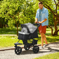 Load image into Gallery viewer, 3 Wheel Dog Stroller, Folding Pet Stroller Jogger with Adjustable Canopy, Storage Basket, Mesh Window, Cupholder, for Small Dogs & Cats, Grey
