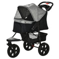 Load image into Gallery viewer, 3 Wheel Dog Stroller, Folding Pet Stroller Jogger with Adjustable Canopy, Storage Basket, Mesh Window, Cupholder, for Small Dogs & Cats, Grey
