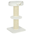 Load image into Gallery viewer, 36"H Large Cat Scratching Post for Indoor Cats, Bold Cat Tree Multi-Level Kitty Tower with Sisal Mat Scratch Rope, Cat Bed, Removable Cushion, Perch, Cream White
