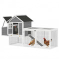 Load image into Gallery viewer, 82" Wooden Chicken Coop, Large Outdoor Hen House Poultry Hutch for 2-3 Hens, Chicken House with Nesting Box, Pull-on Tray, Waterproof Roof, Ramp and Roosting Bars for Backyard, Gray

