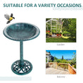 Load image into Gallery viewer, 50cm Bird Bath for Garden, Outdoor Birdbath Stand, Decorative Bird Drinking Stand with Scallop-like Pattern, Time-Worn Finish, Green
