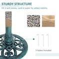 Load image into Gallery viewer, 50cm Bird Bath for Garden, Outdoor Birdbath Stand, Decorative Bird Drinking Stand with Scallop-like Pattern, Time-Worn Finish, Green
