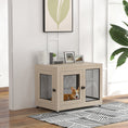 Load image into Gallery viewer, Dog Crate Furniture End Table w/ Soft Washable Cushion, Two Doors, Indoor Pet Kennel for Small Medium Large Dogs w/ Wire Mesh, Oak
