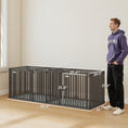 Load image into Gallery viewer, 83"L Heavy Duty Dog Crate, Extra Large Metal Dog Cage Kennel with Divider and Mat for Small Medium Large Breeds, Modular Puppy Playpen with Double Doors for Indoor Outdoor, Black

