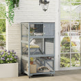 Load image into Gallery viewer, 66"H Catio on Brake Wheel, Indoor Outdoor Cat Enclosure Cage with Weatherproof Roof Hammock Multiple Platforms Resting Condo Ramps Lockable Doors, for 1-3 Cats, Grey
