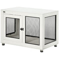 Load image into Gallery viewer, 37in Dog Crate Furniture with Cushion, Indoor Pet Kennel End Table with 2 Doors, for Large Dogs, White
