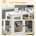 Load image into Gallery viewer, 37in Dog Crate Furniture with Cushion, Indoor Pet Kennel End Table with 2 Doors, for Large Dogs, White
