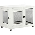 Load image into Gallery viewer, 37in Dog Crate Furniture with Cushion, Indoor Pet Kennel End Table with 2 Doors, for Large Dogs, White
