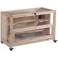 Load image into Gallery viewer, PawHut Extra Large Wooden Hamster Cage and Habitat Playground with 3 Ladders and 2 Huts, Syrian & Dwarf Hamster Small Animal Cage, Wheels, Pull-out Tray, Natural
