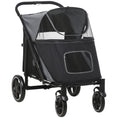 Load image into Gallery viewer, Dog Stroller Pet Pram Dog Pushchair Buggy with Adjustable Canopy for Medium and Large Breeds, Black
