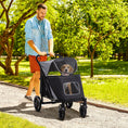 Load image into Gallery viewer, Dog Stroller Pet Pram Dog Pushchair Buggy with Adjustable Canopy for Medium and Large Breeds, Black

