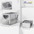 Charger l'image dans la visionneuse de la galerie, Stainless Steel Cat Litter Box with Lid, Extra Large Enclosed Litter Box with Top Litter-Catching Holes, Scoop, Dual Entry, Easy Clean, Silver
