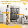 Load image into Gallery viewer, 59"H Extra Tall Cat Gate, 30"-41"W Steel Pet Gate for Doorway, Hallway, Pressure Mounted Kit No Drilling Dog Gate with 1.4" Extra Narrow Gap, 2.8" & 5.5" Extensions, Black
