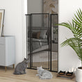 Load image into Gallery viewer, 59"H Extra Tall Cat Gate, 30"-41"W Steel Pet Gate for Doorway, Hallway, Pressure Mounted Kit No Drilling Dog Gate with 1.4" Extra Narrow Gap, 2.8" & 5.5" Extensions, Black
