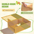 Load image into Gallery viewer, Tortoise Enclosure, Wooden Turtle Tank Reptile Terrarium with Two Room Design, for Indoor Use, 37" x 25" x 13", Nature Wood
