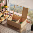 Load image into Gallery viewer, Tortoise Enclosure, Wooden Turtle Tank Reptile Terrarium with Two Room Design, for Indoor Use, 37" x 25" x 13", Nature Wood
