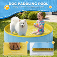 Load image into Gallery viewer, Foldable Dog Pool for Puppies and Ducks, Thickened PVC Dog Paddling Pool Bath Tub Hard Board, Anti-Slip Bottom and Hose Adapter for Easy Drainage, 120 x 30cm, Blue and Yellow
