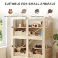 Load image into Gallery viewer, Wooden Hamster Cage, 4 Tier Small Animal Cage with Mesh Flip Roof, Pull-Out Tray, Huts, Seesaws, Ramps and Water Bottles, Hamster Habitat for Dwarf Syrian Mice Gerbil, 33" x 21" x 36"
