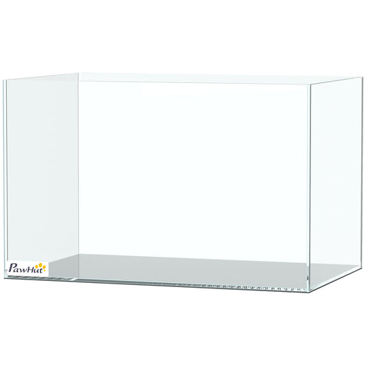 24L Fish Tank, Glass Aquarium, Small Fish Tank with Protective Base Mat, for Shrimps, Turtles, Transparent, 40 x 25 x 25 cm